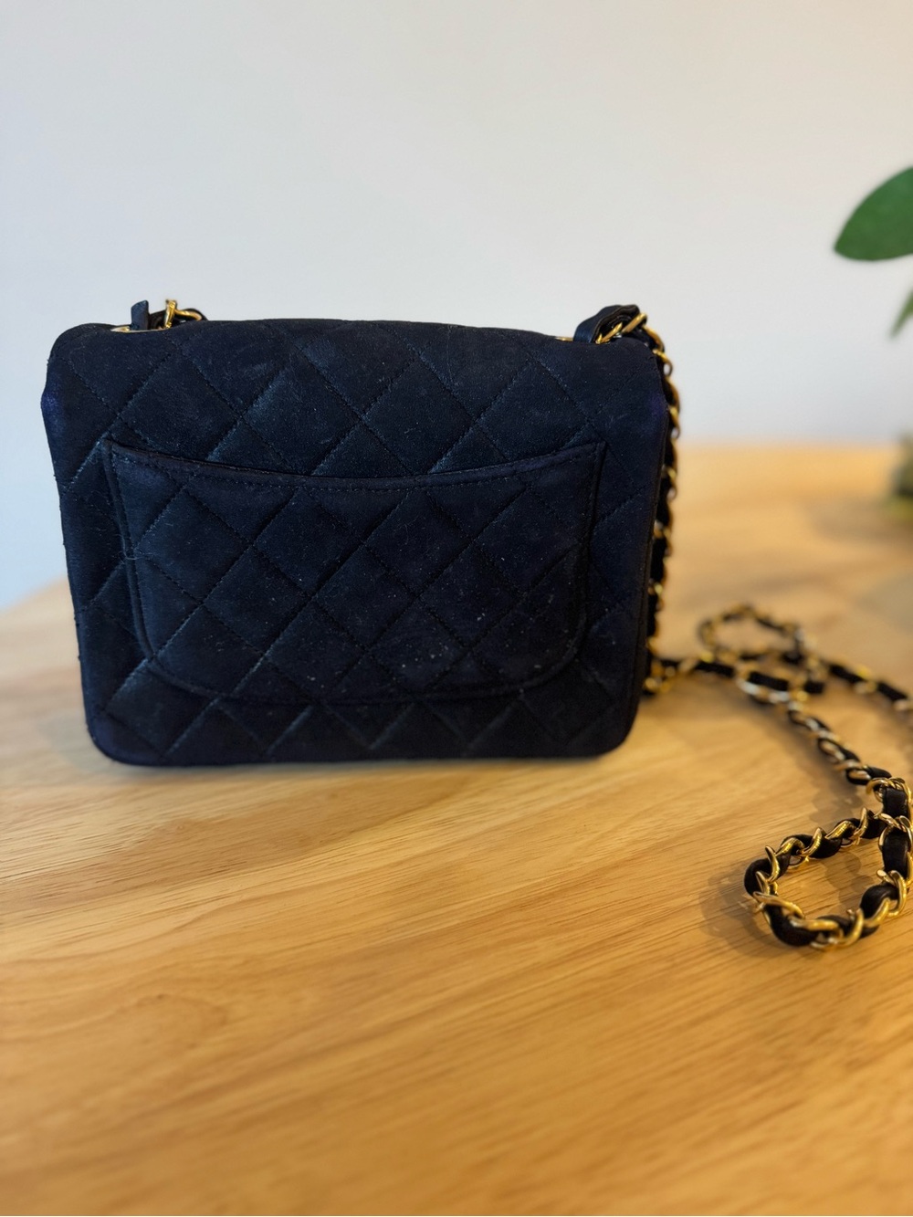 CHANEL Black Quilted Suede Crossbody with Gold Chain - Picture 16 of 16